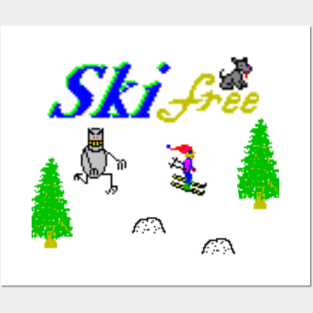 Skifree Retro 90’s PC Game Posters and Art